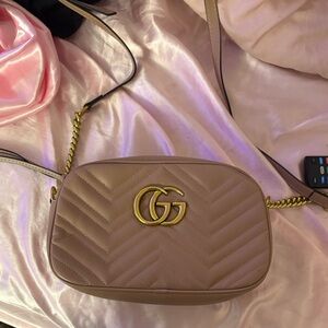 Gucci Pink Crossbody Bag with Gold Accents